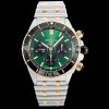 Breitling-Super Chronomat B01 Chronograph 44MM Stainless Steel/Rose Gold Green Dial Stick Markers TF A7750 Automatic